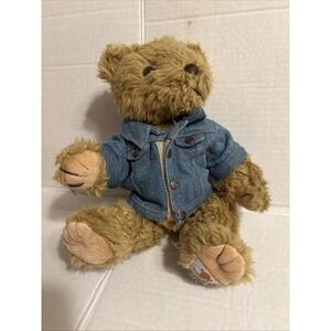 Hard Rock Cafe Vintage Collectible Plush Bear Amsterdam‎ with Denim Jacket
